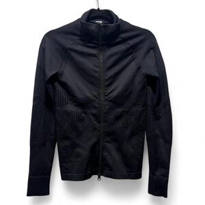 Black zip up jacket with mesh detailing